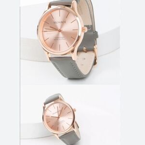 Monroé by Maéstro Watch – Gray Strap & Rose Gold Face